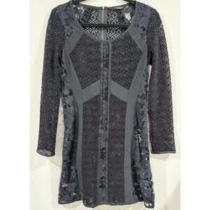 Nanette Lepore Lace Panel Dress Long Sleeve Size 6 (080)